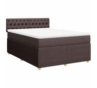 vidaXL Sommier à Lattes de lit avec Matelas Marron foncé 140x200 cm