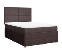 vidaXL Sommier à Lattes de lit avec Matelas Marron foncé 140x200 cm