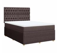 vidaXL Sommier à Lattes de lit avec Matelas Marron foncé 140x200 cm