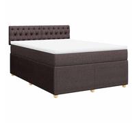 vidaXL Sommier à Lattes de lit avec Matelas Marron foncé 140x200 cm