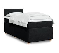 vidaXL Sommier à lattes de lit avec matelas Noir 100x200 cm Tissu