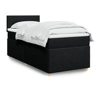 vidaXL Sommier à lattes de lit avec matelas Noir 100x200 cm Tissu