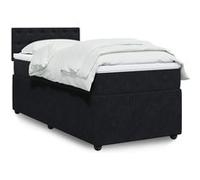 vidaXL Sommier à lattes de lit avec matelas Noir 100x200 cm Velours 3289976 Noir G