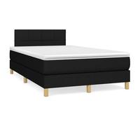 vidaXL Sommier à lattes de lit avec matelas noir 120x190 cm tissu