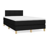 vidaXL Sommier à lattes de lit avec matelas noir 120x190 cm tissu