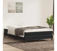 vidaXL Sommier à lattes de lit avec matelas noir 160x210 cm velours