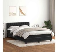 vidaXL Sommier à lattes de lit avec matelas noir 160x210 cm velours
