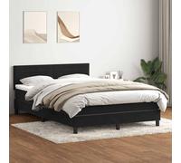 vidaXL Sommier à lattes de lit avec matelas noir 160x210 cm velours
