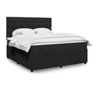 vidaXL Sommier à lattes de lit avec matelas Noir 180x200 cm Velours