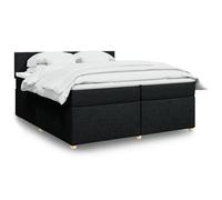 vidaXL Sommier à lattes de lit avec matelas Noir 200x200 cm Tissu