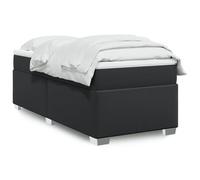 vidaXL Sommier à lattes de lit avec matelas Noir 90x200 cm Similicuir