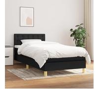 vidaXL Sommier à lattes de lit avec matelas Noir 90x200 cm Tissu 3140907