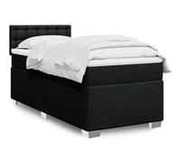 vidaXL Sommier à lattes de lit avec matelas Noir 90x200 cm Tissu 3285787 Noir G