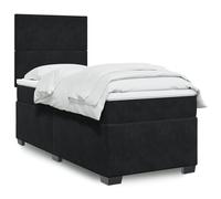 vidaXL Sommier à lattes de lit avec matelas Noir 90x200 cm Velours