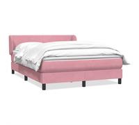 vidaXL Sommier à lattes de lit avec matelas rose 160x210 cm velours