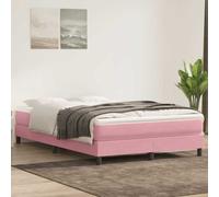 vidaXL Sommier à lattes de lit avec matelas rose 160x210 cm velours