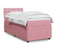 vidaXL Sommier à lattes de lit avec matelas 3287643 Rose 90x200 cm Velours