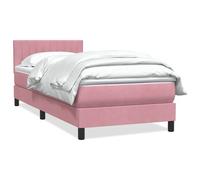 vidaXL Sommier à lattes de lit avec matelas rose 90x210 cm velours