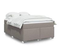 vidaXL Sommier à lattes de lit avec matelas Taupe 140x200 cm Tissu Gris