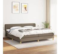 Lit à sommier tapissier avec matelas Taupe 200x200 cm Tissu