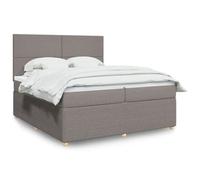 vidaXL Sommier à lattes de lit avec matelas Taupe 200x200 cm Tissu
