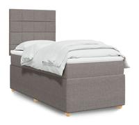 vidaXL Sommier à lattes de lit avec matelas Taupe 90x200 cm Tissu