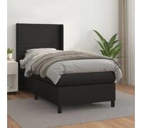 VIDAXL Sommier à lattes de lit et matelas 90x190 cm - Noir Similicuir