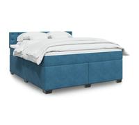 vidaXL Sommier à lattes de lit et matelas bleu 180x200 cm velours