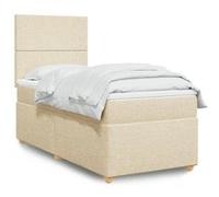 vidaXL Sommier à lattes de lit et matelas Crème 90x190 cm Tissu 3293433 Beige G