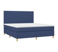 vidaXL Boxspring met matras en LED stof blauw 160x200 cm3135291 Bleu G