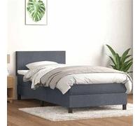 vidaXL Sommier à lattes de lit et matelas et LED gris foncé 80x210 cm velours 3316666 Gris