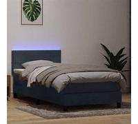vidaXL Sommier à lattes de lit et matelas et LED gris foncé 80x210 cm velours 3316858 Gris