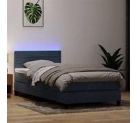 vidaXL Sommier à lattes de lit et matelas et LED gris foncé 80x210 cm velours 3316954 Gris