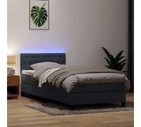 vidaXL Sommier à lattes de lit et matelas et LED gris foncé 80x210 cm velours 3317146 Gris