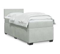 vidaXL Sommier à lattes de lit et matelas Gris clair 100x200cm Velours