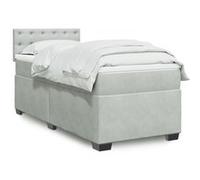 vidaXL Sommier à lattes de lit et matelas Gris clair 100x200cm Velours 3288546 Gris G