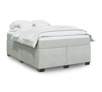 vidaXL Sommier à lattes de lit et matelas Gris clair 140x200cm Velours