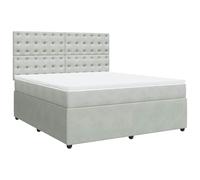 vidaXL Sommier à Lattes de lit et Matelas Gris Clair 180x200cm Velours
