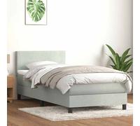 vidaXL Sommier à lattes de lit et matelas gris clair 80x210 cm velours