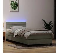 vidaXL Sommier à lattes de lit et matelas gris clair 80x210 cm velours