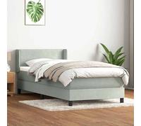 vidaXL Sommier à lattes de lit et matelas gris clair 80x210 cm velours