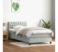 vidaXL Sommier à lattes de lit et matelas gris clair 80x210 cm velours