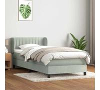 vidaXL Sommier à lattes de lit et matelas gris clair 80x210 cm velours