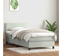 vidaXL Sommier à lattes de lit et matelas gris clair 80x210 cm velours