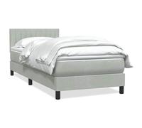 vidaXL Sommier à lattes de lit et matelas gris clair 80x220 cm velours