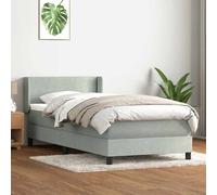 vidaXL Sommier à lattes de lit et matelas gris clair 80x220 cm velours