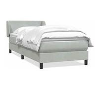 vidaXL Sommier à lattes de lit et matelas gris clair 80x220 cm velours 3317379 Gris