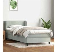 vidaXL Sommier à lattes de lit et matelas gris clair 80x220 cm velours 3317463 Gris