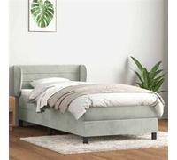 vidaXL Sommier à lattes de lit et matelas gris clair 80x220 cm velours 3317631 Gris