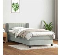 vidaXL Sommier à lattes de lit et matelas gris clair 80x220 cm velours 3317715 Gris
